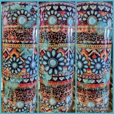 AZTEC TURQ GEM RTS Finished Tumblers/Sublimation Transfers