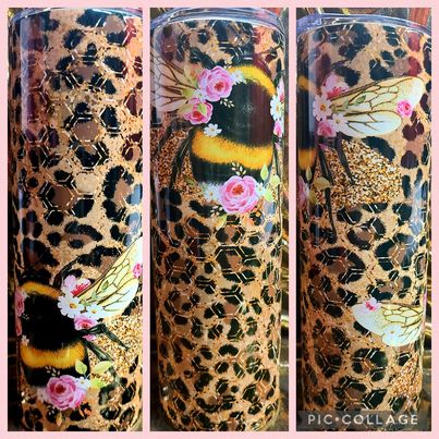 Cheetah Bee RTS Finished Tumblers/Sublimation Transfers