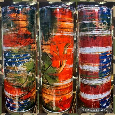 Flag Camo RTS Finished Tumblers/Sublimation Transfers