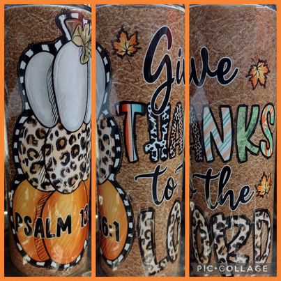 Give Thanks RTS Finished Tumblers/Sublimation Transfers