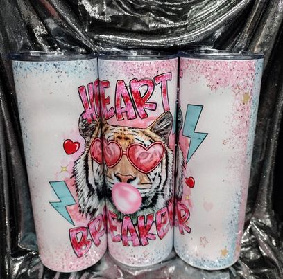 Heart Breaker RTS Finished Tumblers/Sublimation Transfers