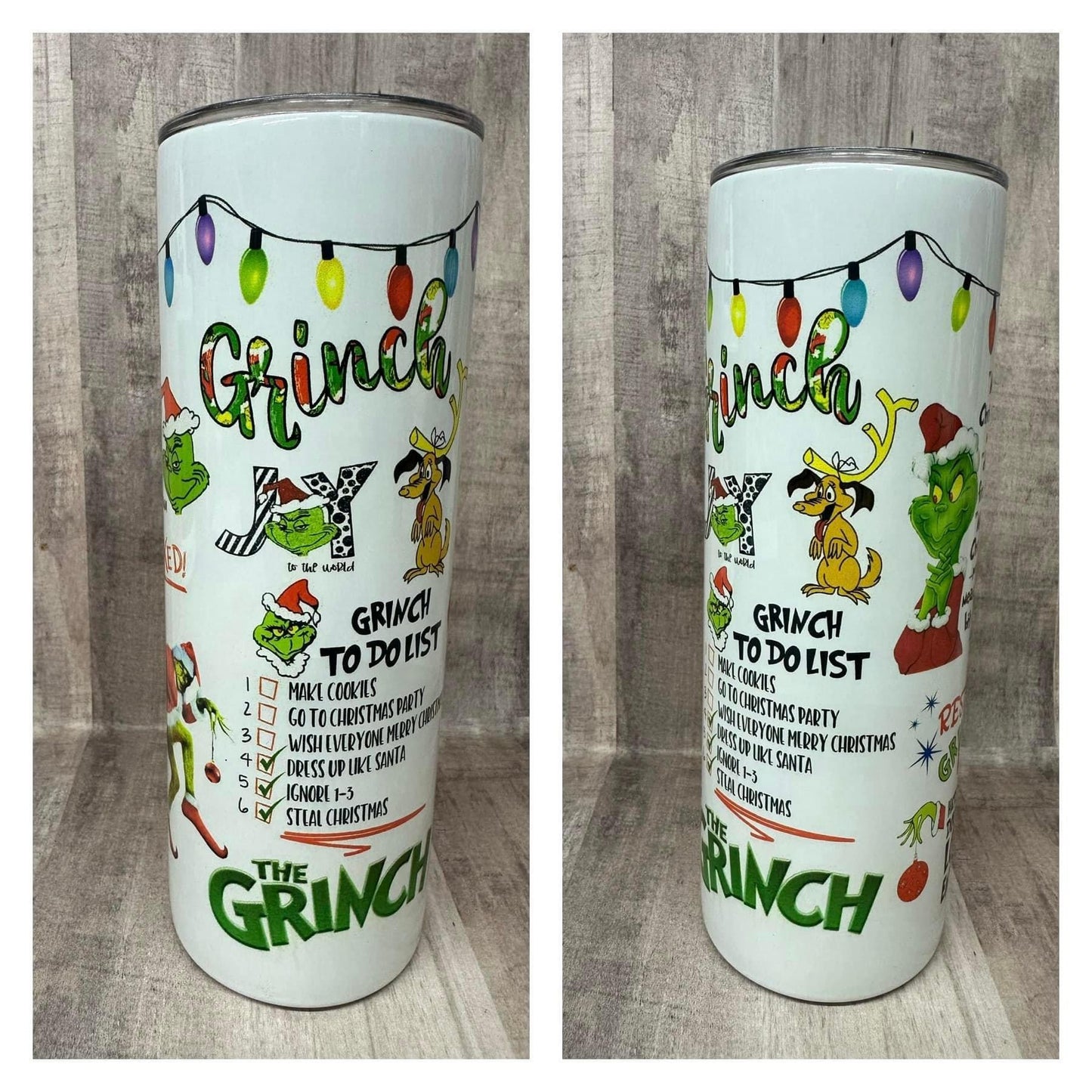 Grinch  RTS Finished Tumblers/Sublimation Transfers