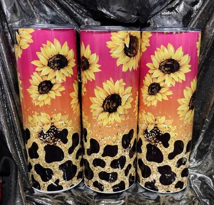 Neon Sunflower RTS Finished Tumblers/Sublimation Transfers