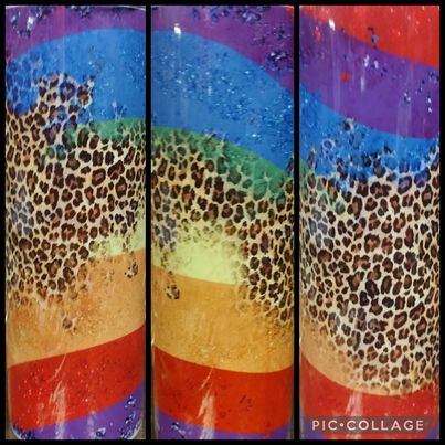 Rainbow Leopard RTS Finished Tumblers/Sublimation Transfers