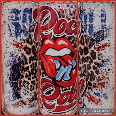 Rock and Roll Tongue RTS Finished Tumblers/Sublimation Transfers