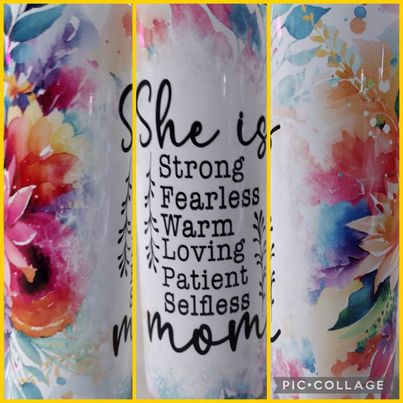 She Is Mom RTS Finished Tumblers/Sublimation Transfers