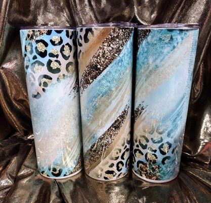 Teal Gold Swat RTS Finished Tumblers/Sublimation Transfers
