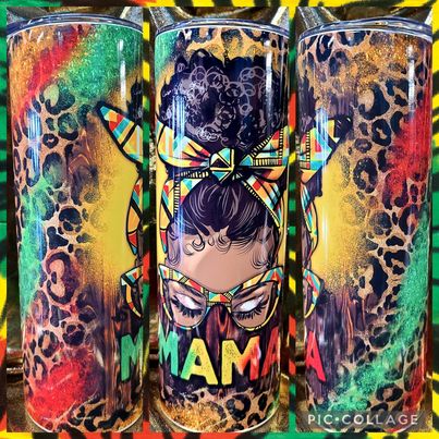 Afro Mama RTS Finished Tumblers/Sublimation Transfers