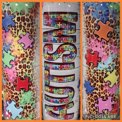 Autism Puzzle RTS Finished Tumblers/Sublimation Transfers