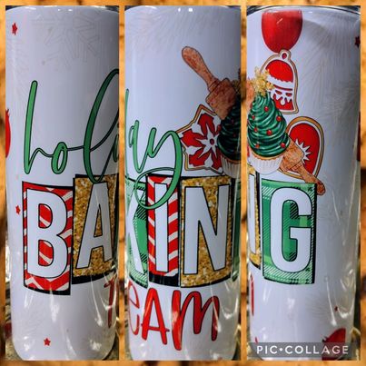 Holiday Baking Team RTS Finished Tumblers/Sublimation Transfers