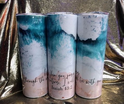 Beach Verse RTS Finished Tumblers/Sublimation Transfers