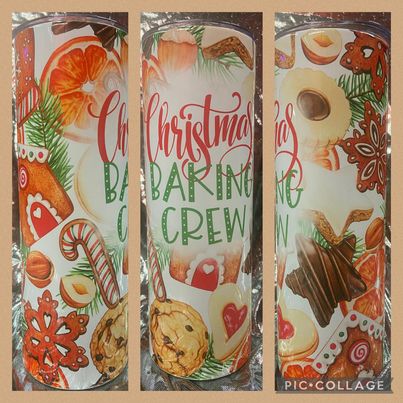 Christmas Baking Crew RTS Finished Tumblers/Sublimation Transfers