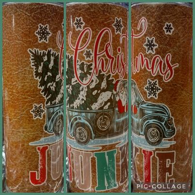 Christmas Junkie RTS Finished Tumblers/Sublimation Transfers