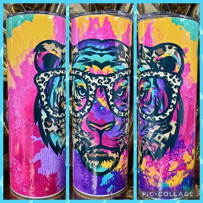 Colorful Tiger RTS Finished Tumblers/Sublimation Transfers