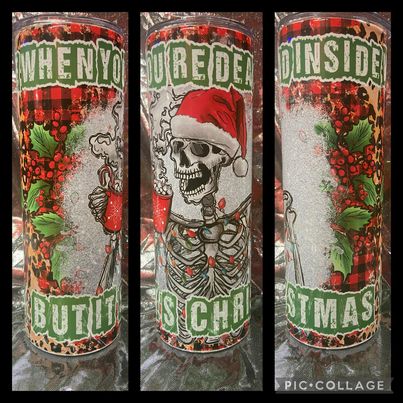 Dead Inside Christmas RTS Finished Tumblers/Sublimation Transfers