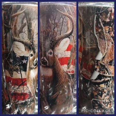 Deer Hunt Camo RTS Finished Tumblers/Sublimation Transfers