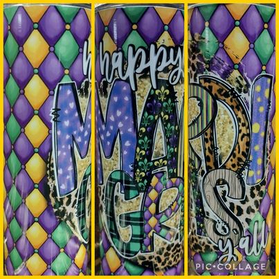 Happy Mardi RTS Finished Tumblers/Sublimation Transfers