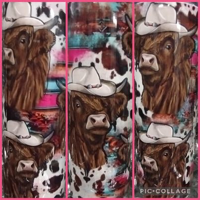 Heifer With Hats RTS Finished Tumblers/Sublimation Transfers