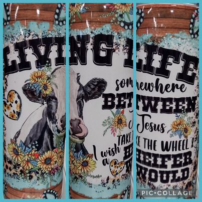 Livin Life In Between RTS Finished Tumblers/Sublimation Transfers