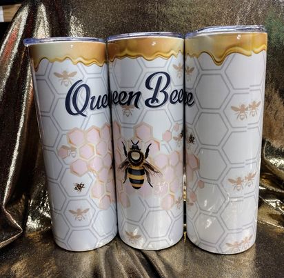 Queen Bee RTS Finished Tumblers/Sublimation Transfers