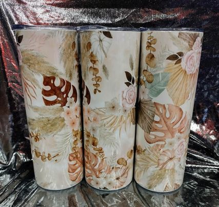 Tan Leaf RTS Finished Tumblers/Sublimation Transfers