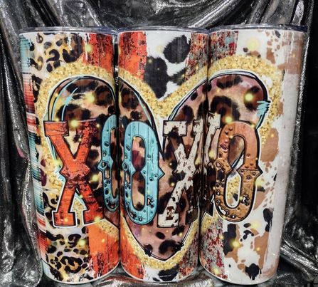 XOXO Heart RTS Finished Tumblers/Sublimation Transfers