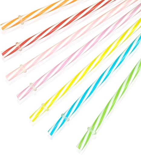 Reusable Hard Plastic Stripe Drinking Straws