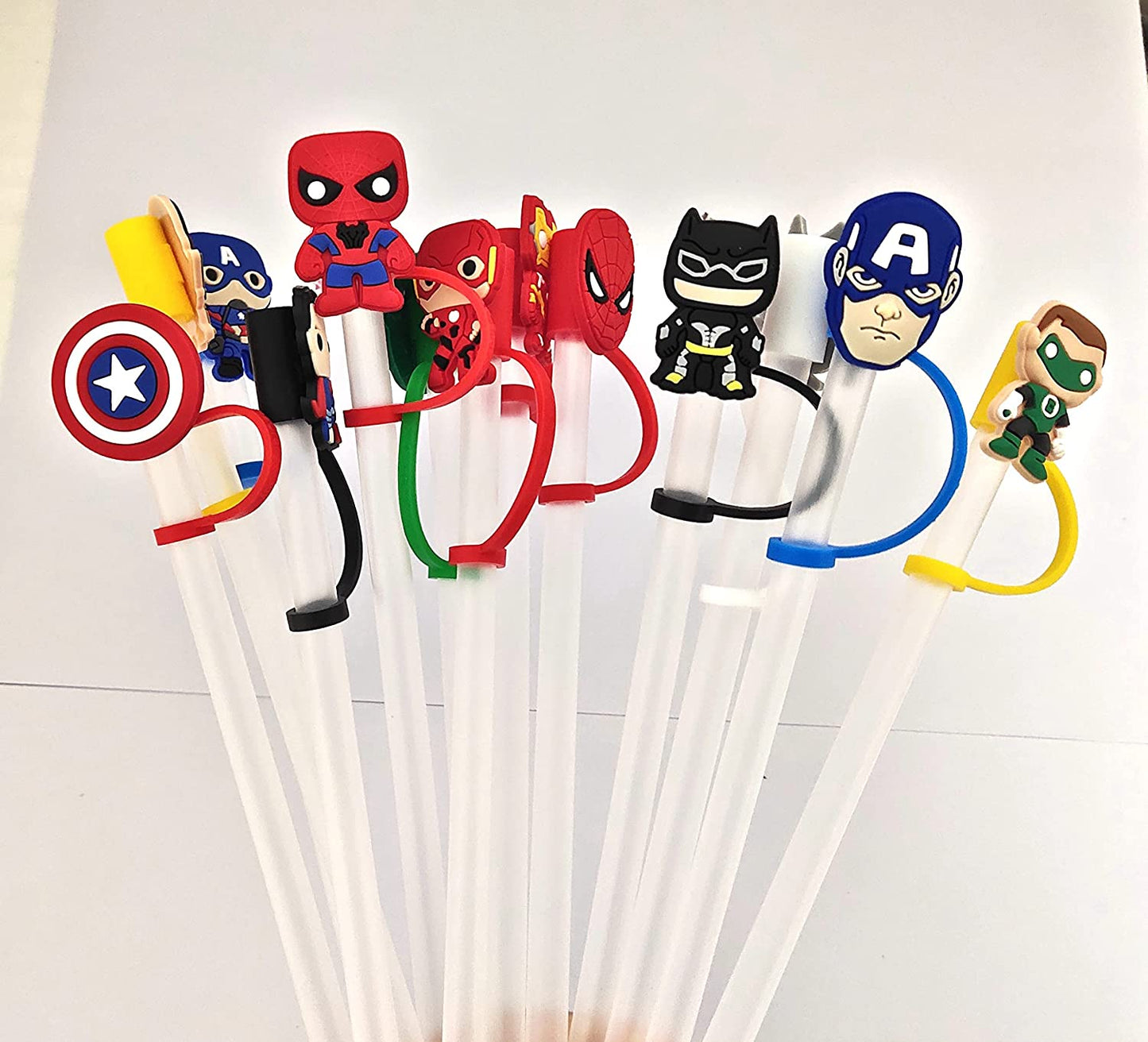Super Heros Straw Toppers